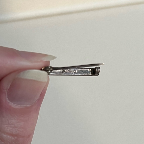 Seed Pearl Bar Pin, Miniature Lingerie Pin, Lace Pin, Signed - Picture 10 of 13